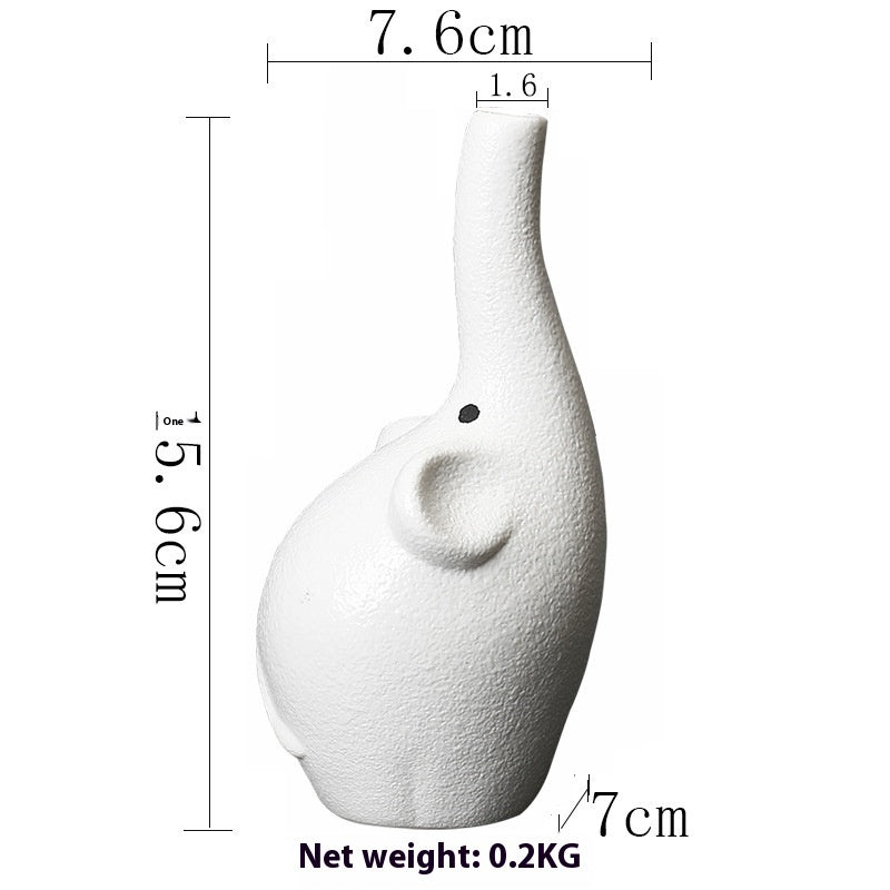 Cute Elephant Cartoon Ceramic Vase For Flowers Ferns Home Deco Holder