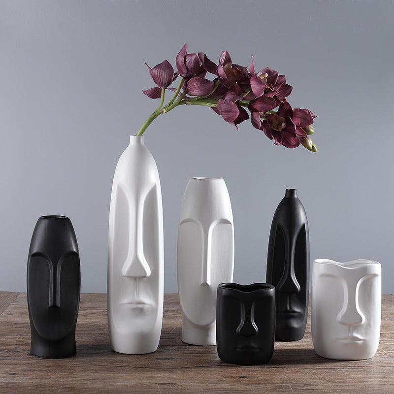 Nordic Ceramic Face Vase