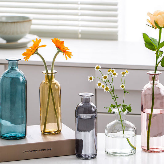 Classic Multi-Coloured Glass Bottle Vase Collection