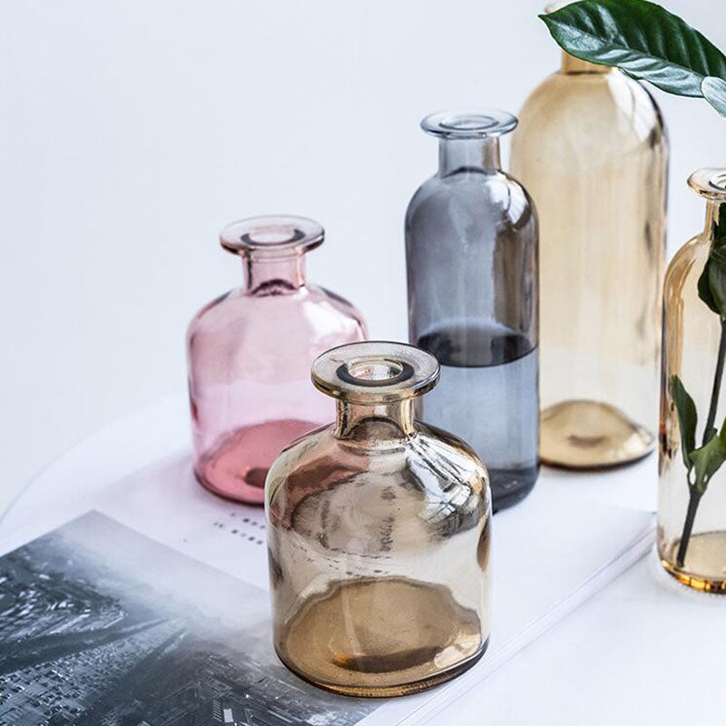 Classic Multi-Coloured Glass Bottle Vase Collection