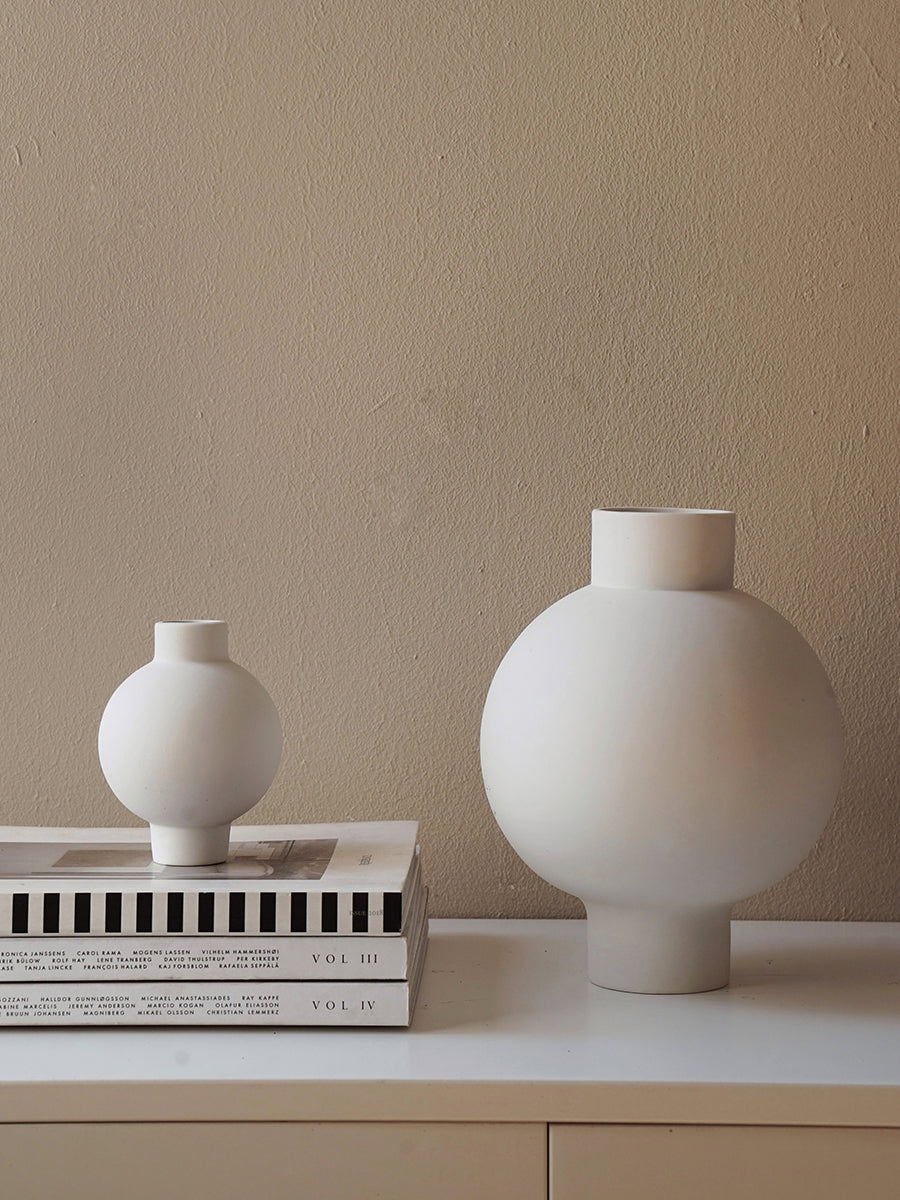 Minimalist White Lantern Vase Collection