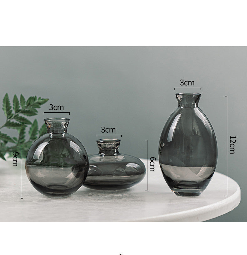 Set of 3 Mini Classic Glass Vase Set