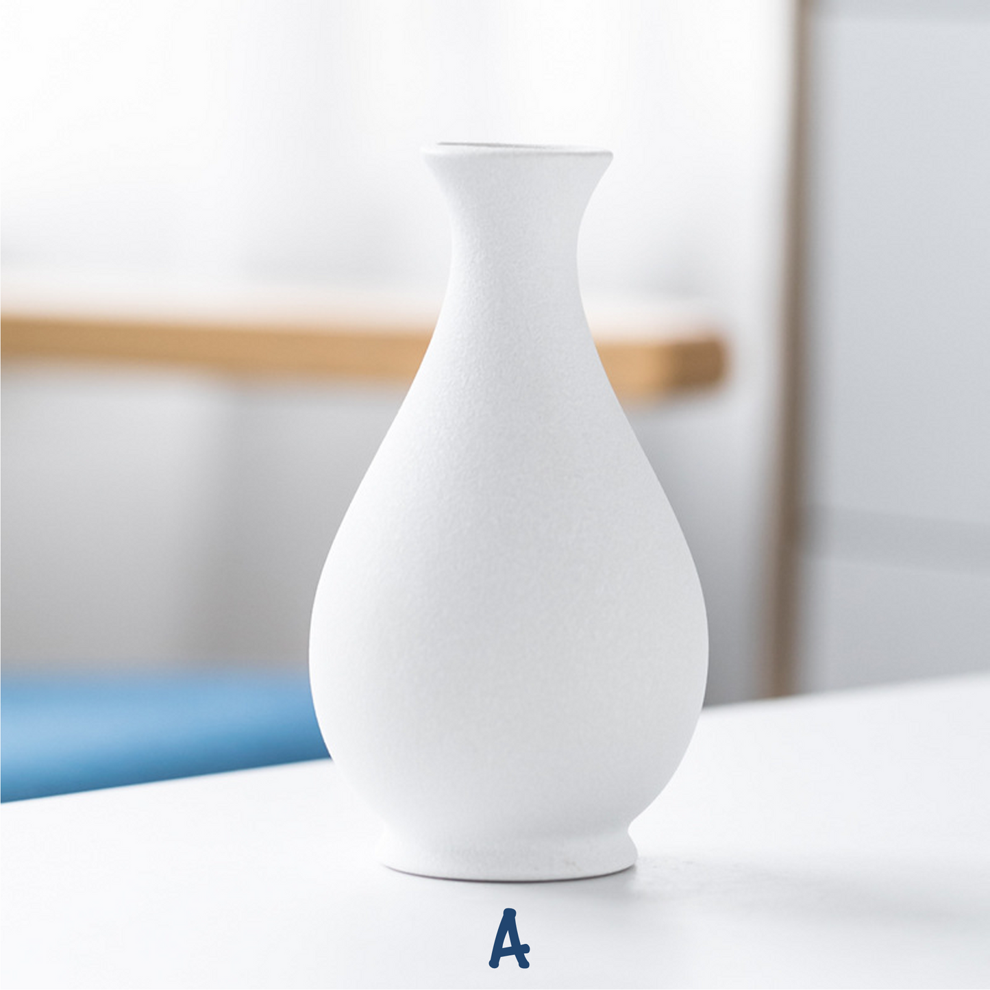 Frosted White Ceramic Vase Collection