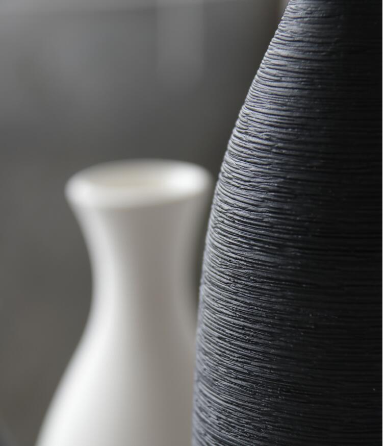 Japanese Black White Orange Modern Ceramic Vase Collection