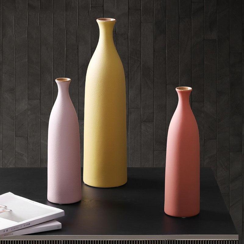 Morandi Inspired Bottle Ceramic Vase Collection