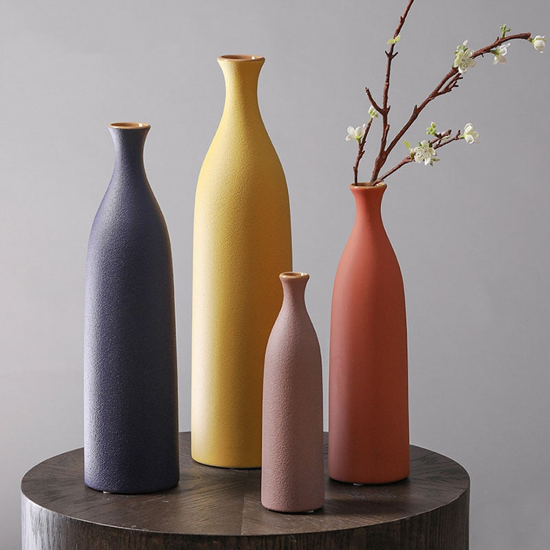 Morandi Inspired Bottle Ceramic Vase Collection