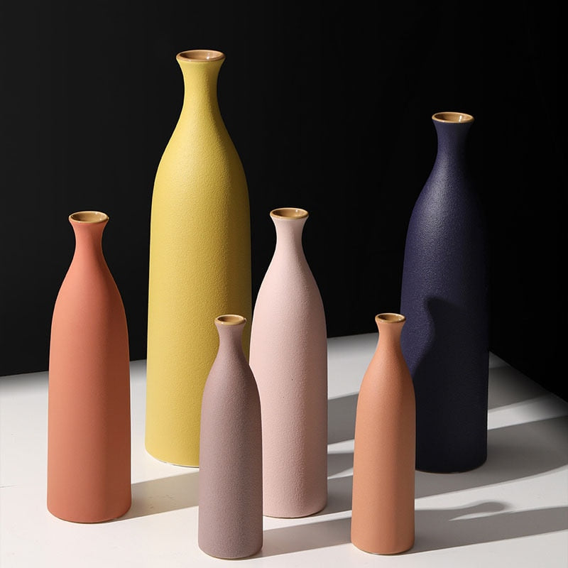 Morandi Inspired Bottle Ceramic Vase Collection