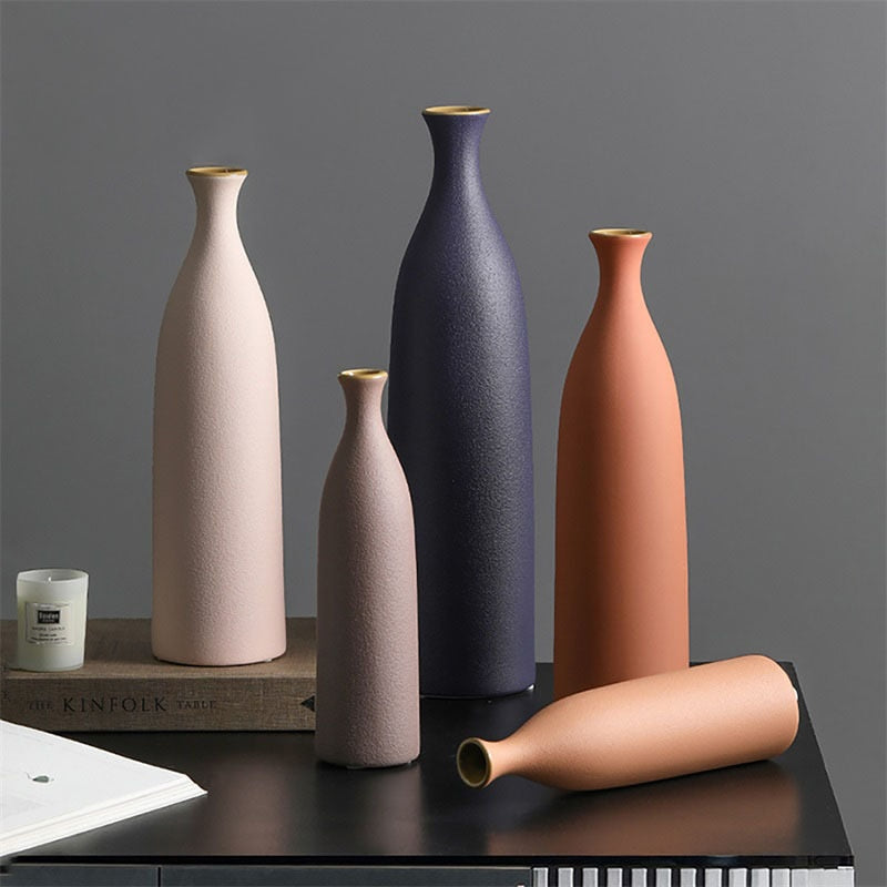 Morandi Inspired Bottle Ceramic Vase Collection