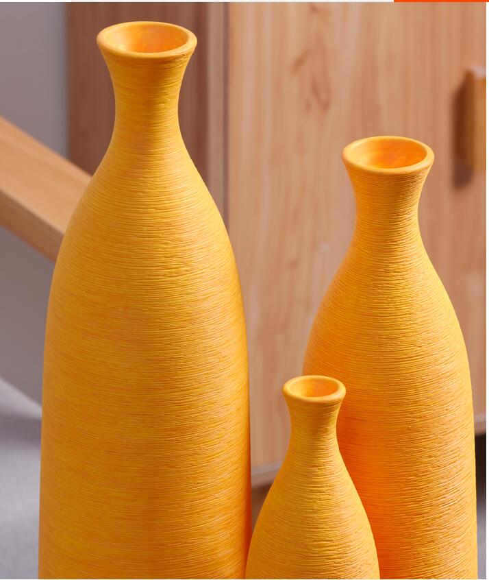 Japanese Black White Orange Modern Ceramic Vase Collection