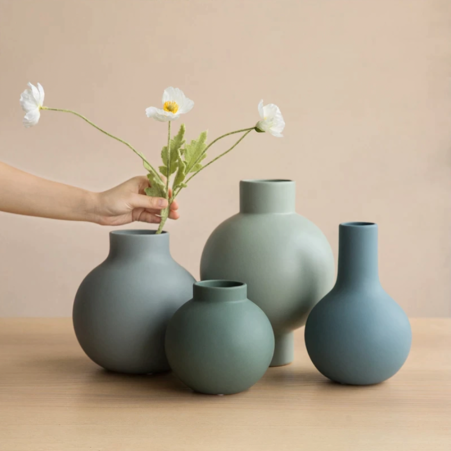 Baby Turquoise Bulb Ceramic Vase Collection | Modern Minimalist Turquoise