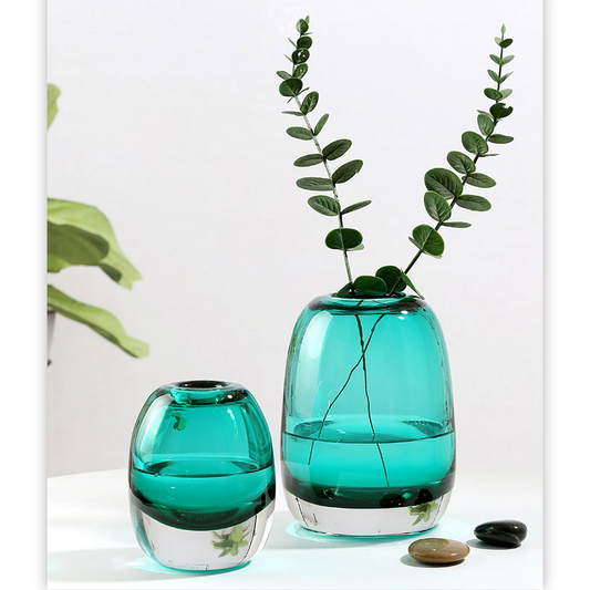 Retro Glass Bottle Bulb II Vase Collection, Thick Smooth Indoor Hydroponic Vase