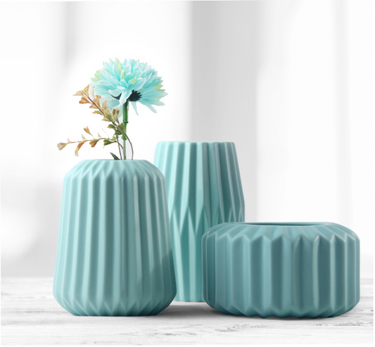 Colourful Accordion Art Ceramic Vase and Planter Collection, Modern and Minimalist