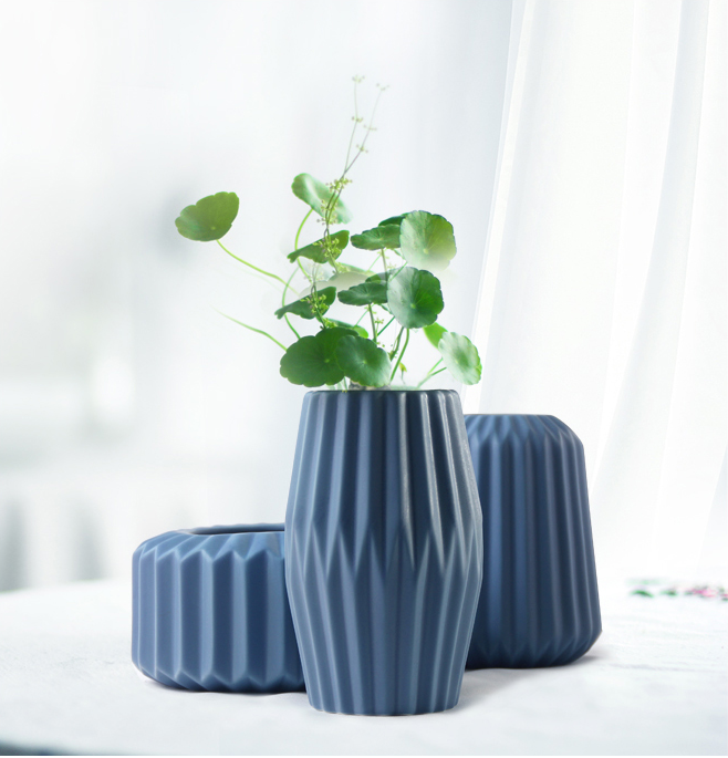 Colourful Accordion Art Ceramic Vase and Planter Collection, Modern and Minimalist