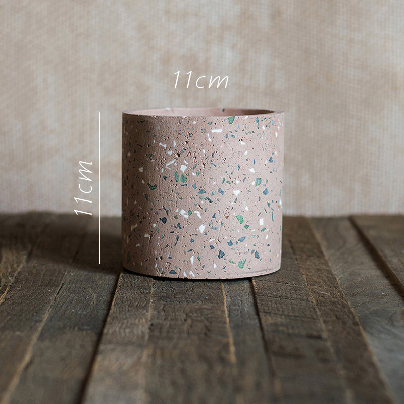 Speckled Concrete Succulent Planter Pot Collection, Colourful Cement Planter, Indoor Outdoor Pot