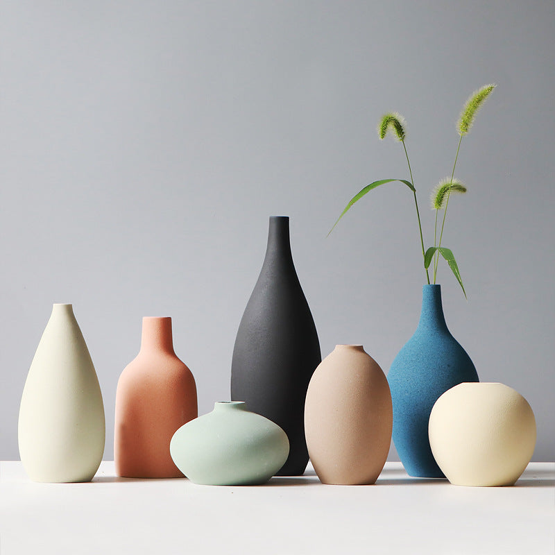 Modern Minimalist Matte Pastel Mini Ceramic Vase Collection