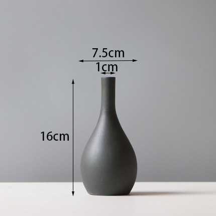 Modern Minimalist Matte Grey Orange Ceramic Vase Set