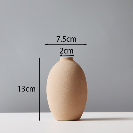 Modern Minimalist Matte Grey Orange Ceramic Vase Set