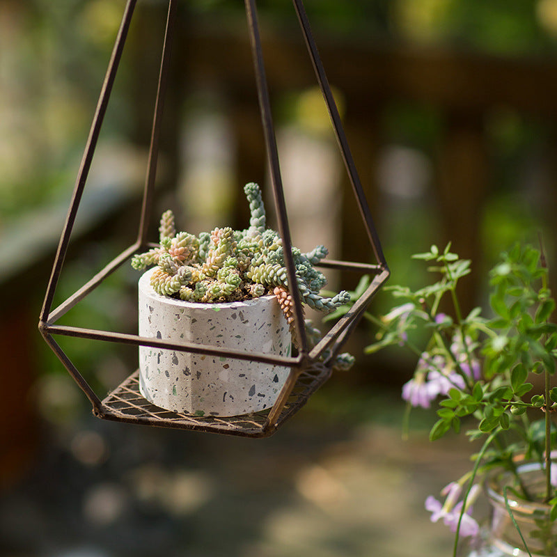 Speckled Concrete Succulent Planter Pot Collection, Colourful Cement Planter, Indoor Outdoor Pot