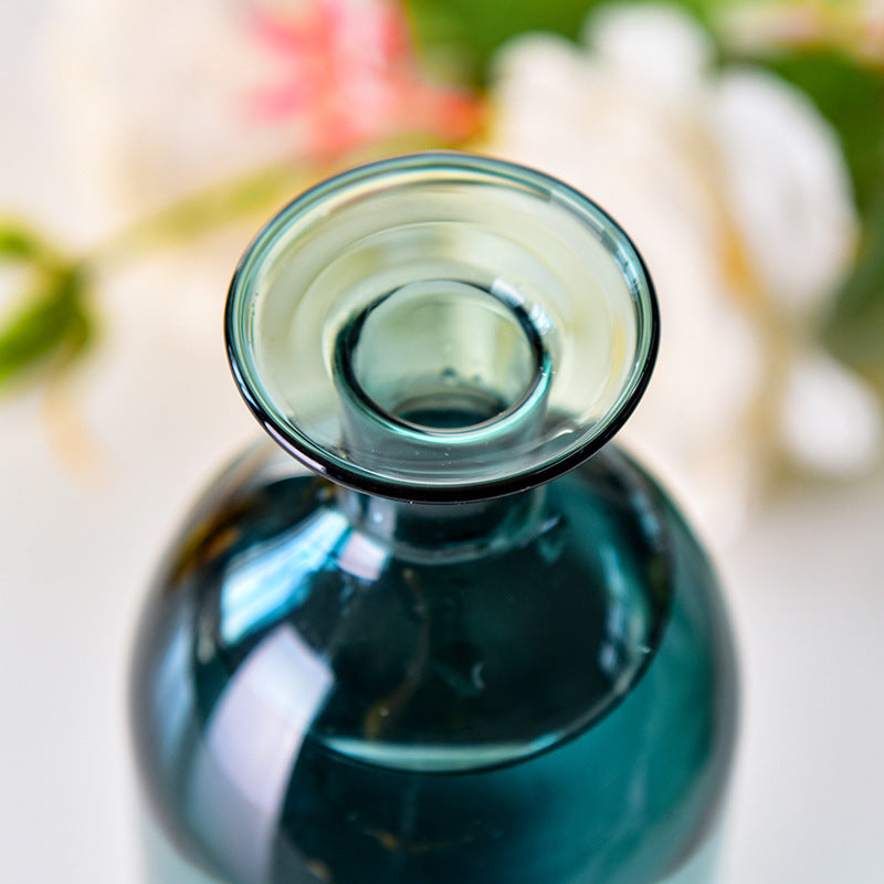 Stained Orange Turquoise Bottle Glass Vase Collection