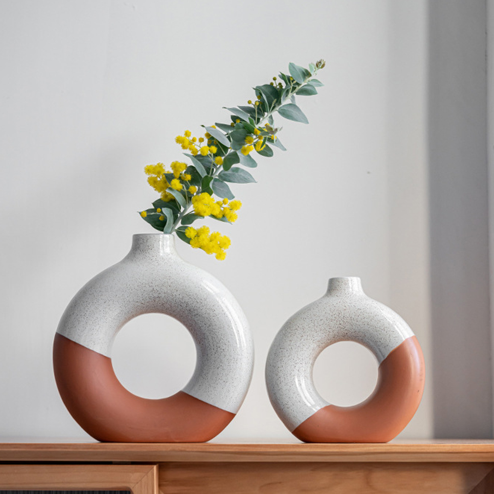 Diagonal Glazed Ceramic Vase Collection