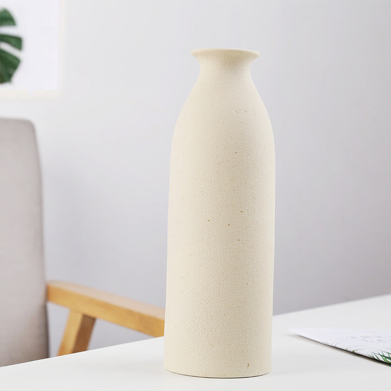 Frosted Peach Yellow Minimalize Ceramic Vase Collection