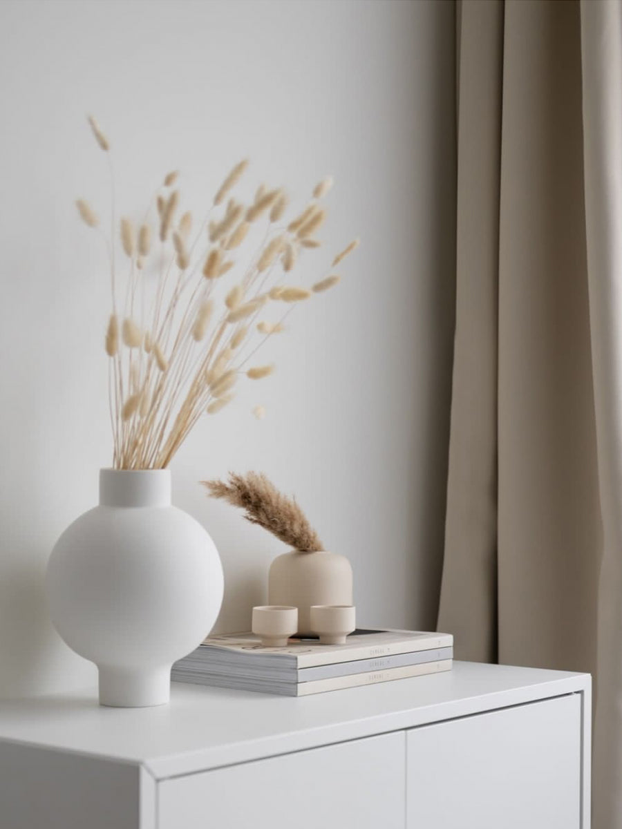 Minimalist White Lantern Vase Collection