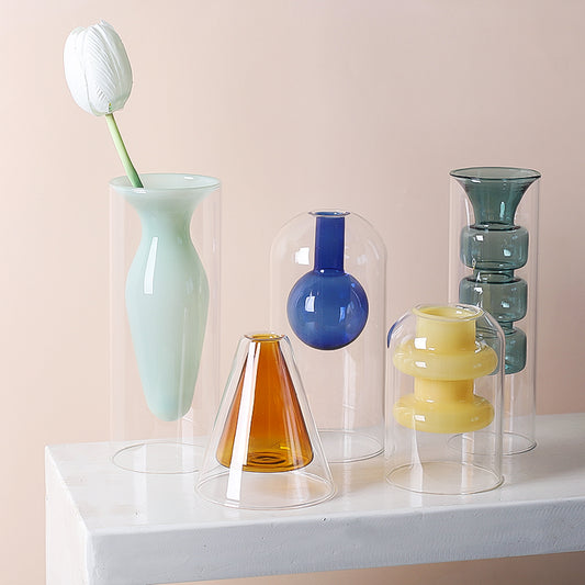 Double Glass Retro Vase Collection II