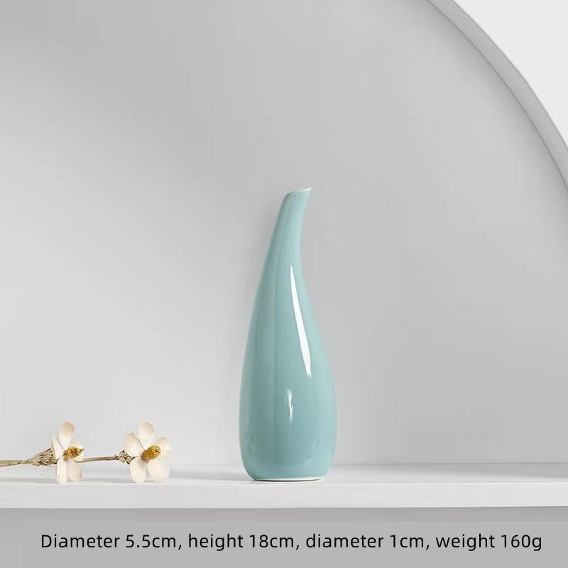 Glossy Pastel Drop Ceramic Vase Collection