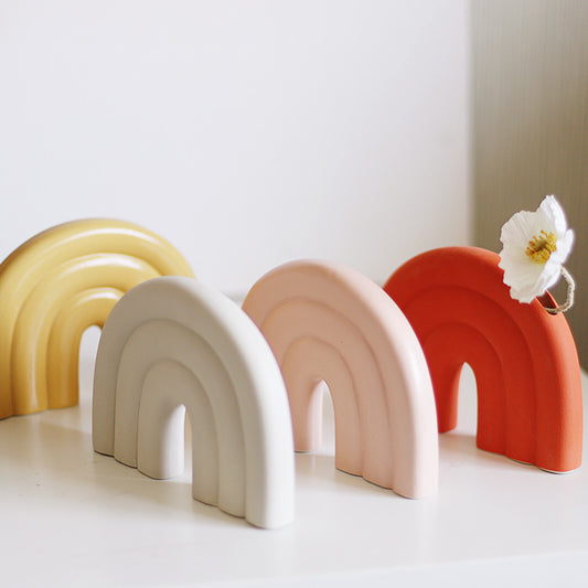 Modern Rainbow Minimalist Ceramic Vase Collection