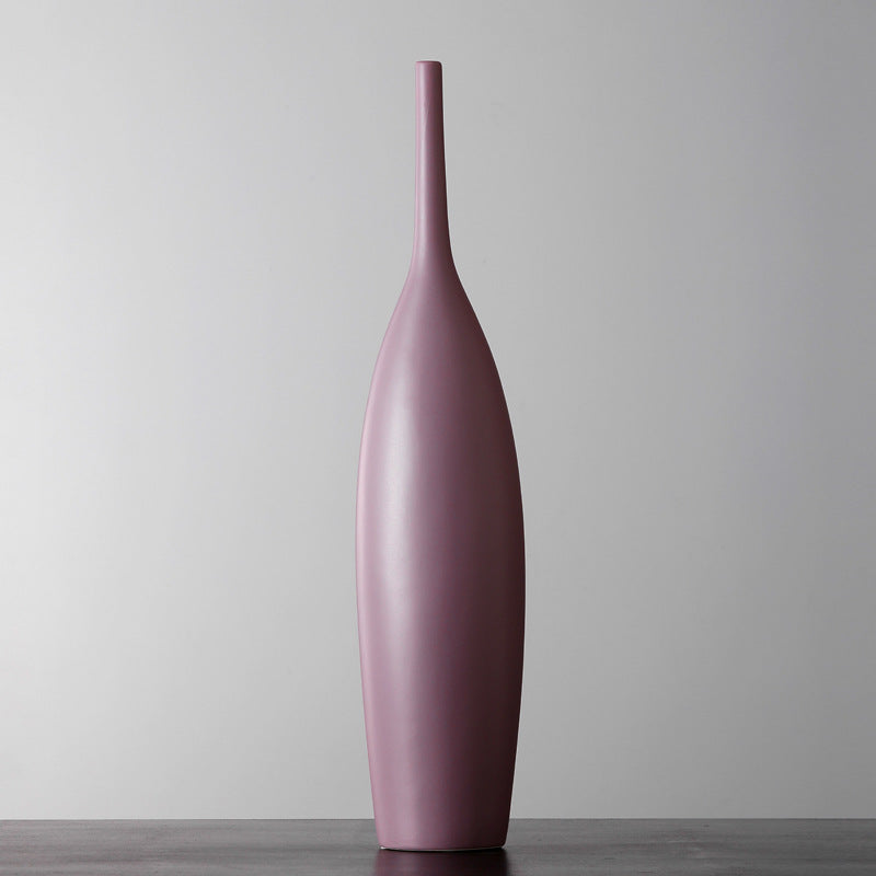 Colourful Modern Skinny Top Ceramic Vase Collection