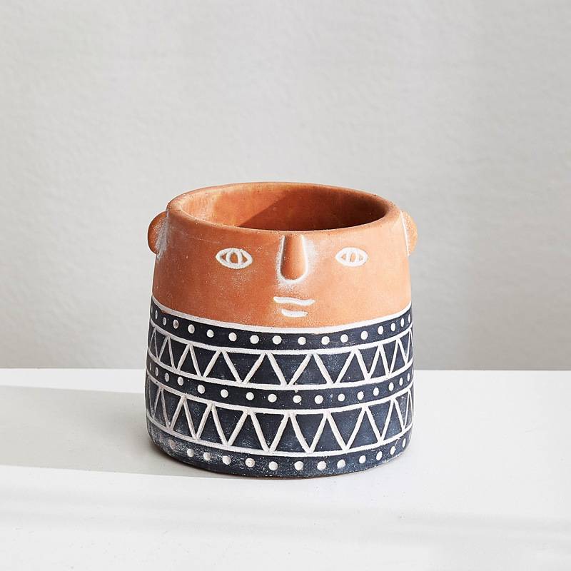 Colourful Cement Planter Collection with Cute Abstract Face, Succulent Planter, Indoor Outdoor Pot, Scandinavian, Nordic Style