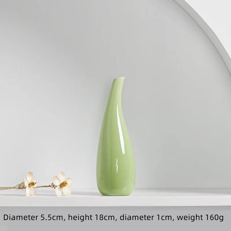 Glossy Pastel Drop Ceramic Vase Collection