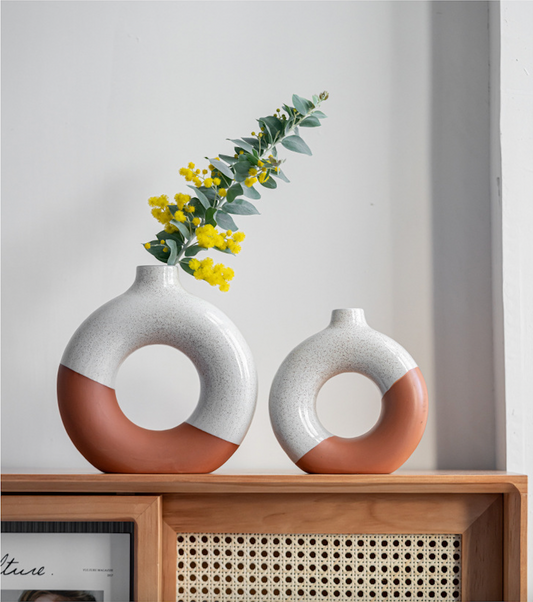 Diagonal Glazed Ceramic Vase Collection