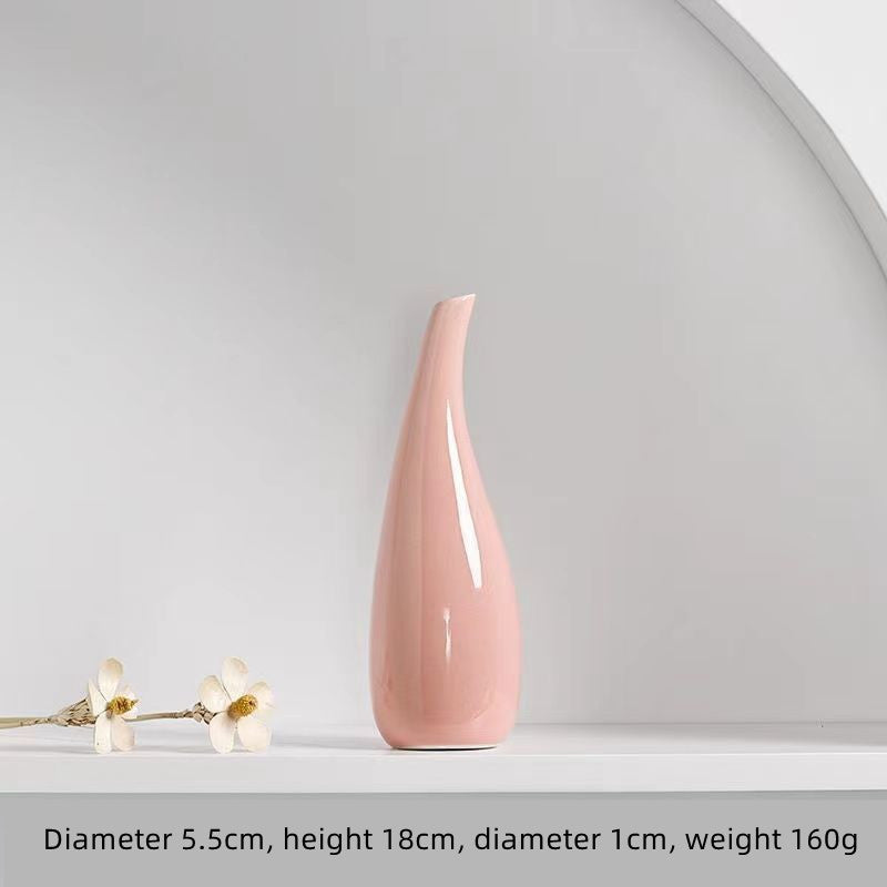 Glossy Pastel Drop Ceramic Vase Collection