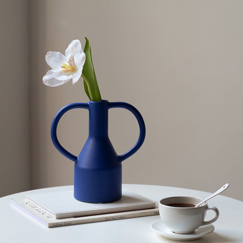 Royal Blue Ring Ceramic Vase Collection