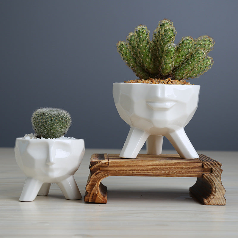 Unique Modern Face Art Ceramic Succulent and Cactus Pot Collection