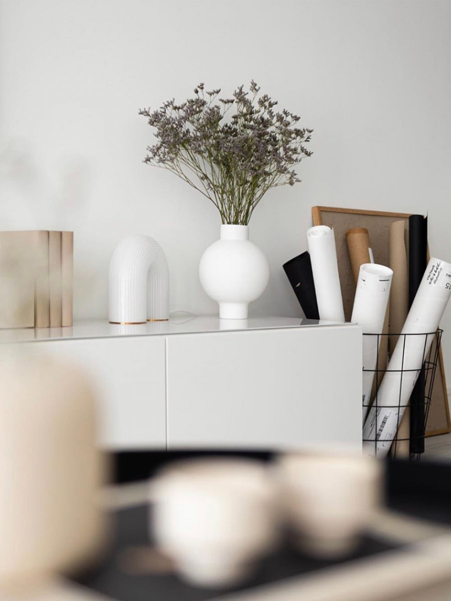 Minimalist White Lantern Vase Collection